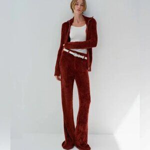 AYA MUSE Cyro Pants and Top Jacket Set in Rust color Luxury Brand NWT $1,205
